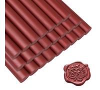 24 Pièces Bâtons de Cire à Cacheter, Bâton de Sceau de Cire pour Pistolet à Colle, Bâton de Cire Rouge Vin Vintage, pour les Invitations de Mariage, les Timbres, Lettre(Rouge)
