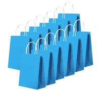 24 Pièces Bleu Pâle Sacs en Papier Kraft avec Poignées,16 x 22 x 8 cm Cadeaux en Papier Petits sacs de Transport Emballage Cadeau Sac pour Noël Mariage Anniversaire Fête