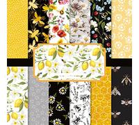 24 Pièces Blocs de Papier Scrapbooking Floral Vintage Motifs Décoratif Simple Face Paquet Journalisation Fond 15.2x15.2cm