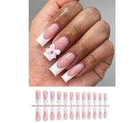 24 pièces/boîte de taille moyenne cercueil couverture complète à coller sur les ongles styles français faux ongles à coller sur les ongles