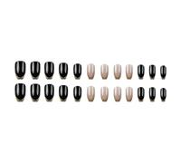 24 pièces/boîte moyenne cercueil faux ongles pression sur ongles couverture complète bâton sur ongles pointe française faux ongles pour femme