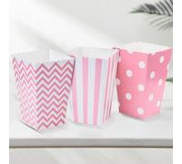 24 Pièces Boite Pop Corn, Popcorn Boîtes, Sacs Popcorn, Popcorn Box, Sachet Pop Corn, pour Soirées Cinéma, Accueil, Cinéma ou Fête Anniversaire (Rose)
