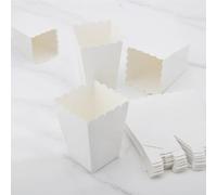24 Pièces Boite Pop Corn, Popcorn Boîtes, Sacs Popcorn, Popcorn Box, Sachet Pop Corn, pour Soirées Cinéma, Accueil, Cinéma ou Fête Anniversaire (Blanc)