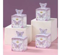24 pièces Boîtes-cadeaux mini en forme de papillon violet, convient pour les révélations de , les anniversaires, les mariages, les réunions de famille, les fêtes de vacances et autres occasions en tan
