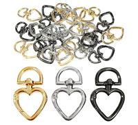 24 Pièces Boucles En Forme De Cœur, Boucles Rotatives En Forme De Cœur, Mousquetons À Anneau En D, Boucles De Suspension Décoratives Bricolage, Accessoires Clés, Adaptées Aux Clés, Sacs À Main