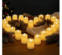 24 Pièces Bougies à LED,Bougies Chauffe Plat sans Flamme, Chandelles Clignotantes Lampe,Bougie Électrique Chauffe-Plat Décorative pour Mariage, Maison, Pâques, Fête, Intérieur