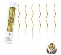 24 pièces Bougies d'anniversaire Torsadées en Spirale,Bougies d'anniversaire Torsadées,Longue Chandelle pour Anniversaire,Bougies de Cupcake décoration de fête de Mariage(Or)