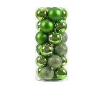 24 pièces Boules de noël Ornements 8 cm pour Arbre de noël décorations de noël Boules suspendues Pendentif fête de Mariage décor à la Maison-Vert Fruit