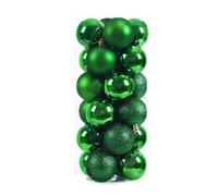 24 pièces Boules de noël Ornements 8cm pour Arbre de noël décorations de noël Boules suspendues Pendentif fête de Mariage décor à la Maison-Vert