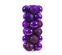 24 pièces Boules de noël Ornements 8cm pour Arbre de noël décorations de noël Boules suspendues Pendentif fête de Mariage décor à la Maison-Violet