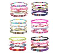 24 Pièces Bracelet Bresilien Femme Fille, Bracelets Plage Faits à la Main Réglable, Bracelets Tissu Cordon, Bracelet de Cheville en Corde Tressée Coloré, Unisexes pour Femmes Hommes (Couleur C)