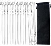 24 Pièces Brochettes de Barbecue en Acier Inoxydable, Basicon 30cm Brochettes à Viande en Acier Inoxydable avec Organisateur Brochettes en métal Plat Brochettes pour Barbecue Viande légumes