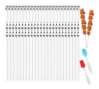 24 Pièces Brochettes Pour Barbecue En Acier Inoxydable - Réutilisables Pour Viande, Légumes