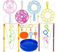 24 Pieces Bubble Wand Set Child Toys Bubbles Soap Magic Wand Giant Toy Soap for Children Outdoor Activities Wedding Birthday Party
