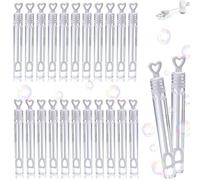 24 Pièces Bulles de Savon Mariage, Flacons à Bulle de Savon pour Mariage, Bulle Mariage Flacons avec Poignée, Bulle de Savon pour Mariage Coeur, Tube Bulles Flacon, pour Mariage Décoration de Table