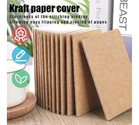 24 pièces cahiers Kraft, cahiers de poche 3,5x5 pouces papier blanc petit bloc-notes de Journal de poche pour l'école bureau maison cadeaux de voyage 16pcs Kraft line