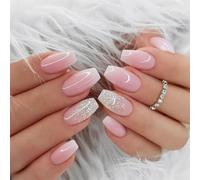 24 Pièces Carrés Faux Ongles Court, French Press on Nails Rose Brillant Ongles à Coller, Acrylique Couverture Complète Square Faux Ongles Autocollants pour Femme et Fille Nail Art