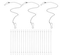24 Pièces Chaîne Suspendre en Acier Inoxydable 52cm, Argenté | Lanternes et Carillons, Usage Intérieur ou Extérieur, Solide, Peu Déformable, Gain de Temps