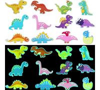 24 Pièces Charm Chaussures Décoration Charmes de Chaussures en Forme de Dinosaures Lumineux Charmes de Chaussures de Dinosaures de Dessin Animé Brillent dans le Noir, 12 Modèles