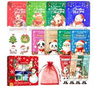 24 Pièces Coffret Skincare de Noël, avec Noël Masque Visage Enfants Fille, Baume à lèvres de noël, Creme Main NoëL, Masque pour les Yeux, pour Femmes Adolescentes