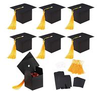 24 pièces Coiffe de Diplômé Boites Cadeau, Boîte de Décoration de Chapeau de Doctorat Casquette de Célibataire, Félicitations à L'examen 2022Réussi, pour Graduation Accessoires Faveur de Partie