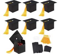 24 Pièces Coiffe De Diplômé Boites Cadeau, Boîte De Décoration De Chapeau De Doctorat Casquette De Célibataire, Félicitations À L'examen 2022réussi, Pour Graduation Accessoires Faveur De Partie