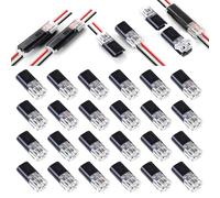 24 Pièces Connecteur Electrique Etanche Rapide, Connecteur Épissure Rapide De Fil De 2 Broches Connecteurs De Voiture Connecteur Etanche 2 Fils Connecteurs De Fil Basse Tension Pour Câble 18-22 AWG