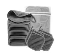 24 Pièces Coton Demaquillant Lavable, Lingette Demaquillante Lavable, Disque Demaquillant Lavable, 16 x 15cm Reutilisable Microfibre Serviette Visage Skincare, Hypoallergénique