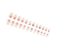 24 Pièces Court Carré Valentin Presse Sur Ongles Pointe Française Amour Coeur Paillettes Faux Ongles Pour Femmes Manucure Bâton Sur Ongle