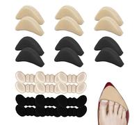 24 Pièces Coussinets de Talon Set pour homme et femme, Éponge nserts de Remplissage pour Les Chaussures Trop Grandes, Unisexes Antidérapant Plaquettes à Talon(Abricot, Noir, Chair)