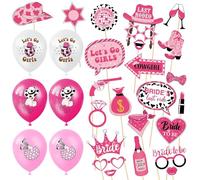 24 Pièces D'Accessoires Photo De Cow-Girl, 6 Pièces De Ballons, Style Cowboy Du Far West, Accessoires De Décoration Pour Enterrement De Vie De Jeune Fille, Accessoires De Studio Photo