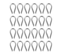 24 Pièces Dé à Coudre pour Câble en Acier Anneau de Protection | Acier Inoxydable 304, Surface Lisse et Poli, Usage pour Raccordement de Câble en Traction