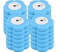 24 pièces de brosses de toilette jetables de rechange, paquets de recharge en éponge pour brosses de toilette, recharges de nettoyant pour brosses de toilettes pour le ménage (Bleu, 24 pièces)