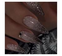 24 Pièces De Faux Ongles Carrés Courts À Bords Bleus, Fleurs Et Strass, Design Français Kit Manucure(Y2)