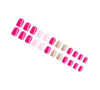 24 pièces de faux ongles de printemps, design carré court, couleur audacieuse et or éblouissant, ongles artificiels pour les occasions de photographie, faux sabots carrés courts scintillants colorés