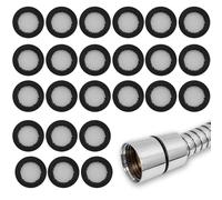 24 pièces de filtre d'étanchéité pour pomme de douche 1/2 pouce, rondelle d'étanchéité plate en caoutchouc, filtre à mailles pour tuyau de douche noir, pour robinets, pommes de douche, douches à main