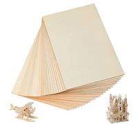 24 pièces de panneaux de bois 300 x 200 x 2mm Panneaux de bois pour le bricolage, contreplaqué de bricolage pour les projets laser, panneaux de bois fins non finis pour le bricolage, modèle DIY