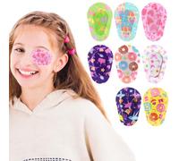 24 Pièces de Patchs Oculaires Adhésifs Enfants Colorés Bloquant la Lumière Autocollants Oculaires Respirants Masque Oculaire Noir Coton Décollable Facilement Sans Latex Bandages pour les Yeux 7,6 × 5