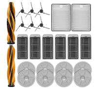 (24 Pièces) de Rechange pour L'aspirateur Robot Complet MOVA V70 Ultra | 2 brosses rotatives, 8 serpillières, 6 filtres HEPA, 2 filtres pour station de base, 6 brosses latérales, kit d'accessoires