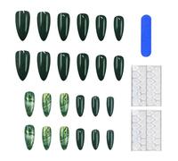 24 Pièces De Vernis À Ongles Vert, 2 Pièces De Colle Gelée, 1 Pièce De Lime À Ongles, Ongles Simples Et À La Mode À Porter, Décoration De Manucure Pour Femme