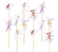 24 Pièces Décoration Gâteau Anniversaire, Décorations de Gâteau Ballerine Déco Gâteau de Elfe Féérique Topper de Fée des Fleurs pour Fête d'Anniversaire Fête à Thème Baby Shower Mariage