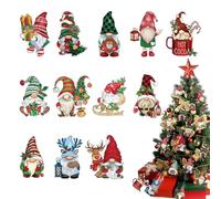 24 Pièces Decoration Noel Bois,Set de lutins Decoration Noel Sapin,Deco Sapin de Noel avec Cordon,Decoration de Noel pour Sapin Interieur Maison à Suspendre,Deco Noel Sapin pendentifs