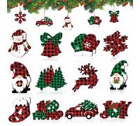 24 Pièces Decoration Noel Sapin,Deco Sapin de Noel,Décoration de Noël en Bois pour Merry Christmas DIY Fête