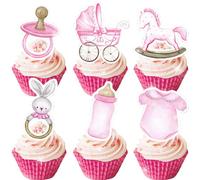 24 pièces décorations cupcakes bébé fille pics babylune oh bébé cest une fille décoration fête babyshower anniversaire fournitures
