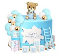 24 Pièces Décorations de Gâteaux pour Filles et Bébés, Décoration de Gâteau de Baby Shower, avec Ours et DIY Boules à Gâteau, Idéal pour les Décorations de Gâteaux de Révélation de Genre