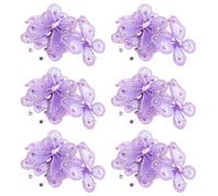 24 Pièces Décorations en Organza Violet pour Loisirs Créatifs | Design Transparent et Romantique, Polyester, Fer et Strass, Légères, Stables, pour Arrangements Créatifs