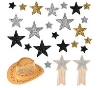 24 Pièces Ecussons Thermocollants en Forme D'étoile, Ecussons Thermocollant Patch Thermocollant, Ecussons Thermocollants à Paillettes Pour Vestes Sacs à Dos Jeans Manteaux