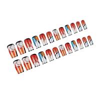 24 Pièces Elegant French Plitters Faux Nails Stick Acrylique Sur Les Ongles Plein Couvrettes Presse Pour Les Fêtes Et La Décoration Des Ongles De L'événement