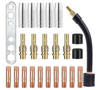 24 Pièces/Embouts de Contact de Buse de Soudage MB 15 AK MIG MAG Torche de Soudage Pointe de Contact 0,8 M6 Buse à Gaz, Buse Gas Conique, Support Tube de Contact, Consommables de Chalumeau