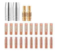 24 Pièces/Embouts de Contact de Buse de Soudage MB 15 AK MIG MAG Torche de Soudage Pointe de Contact 0,6 0,8 1,0mm M6 Buse à Gaz, Buse Gas Conique, Support Tube de Contact, Consommables de Chalumeau